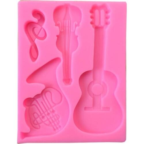Handmade Musical Instruments Resin Mold Guitar Violin Keychain Pendant Epoxy Resin Casting Mold Jewelry Making Tools
