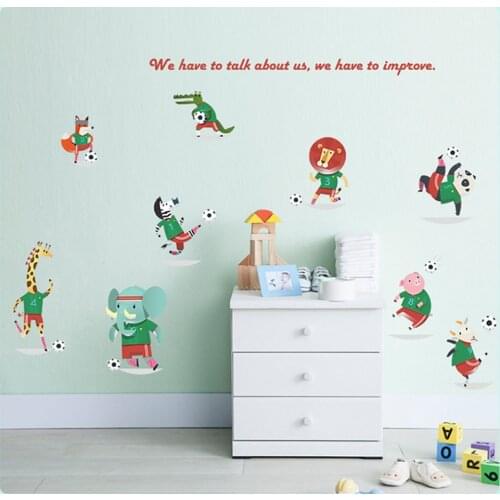 Animals Football Shape Wall Stickers Waterproof Removable Art House Decor DIY Wall Sticker For Kids Rooms Home Decoration