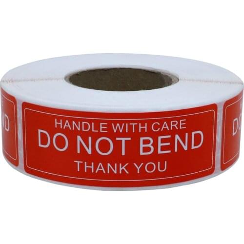 250 Pcs/roll 1*3inch Handle with Care Do Not Bend Thank You Stickers Adhesive Warning Labels Business Package Fragile Sticker