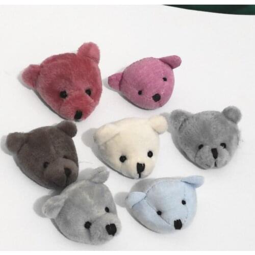 New 100 PCS 4--5 cm Small Bear Head Handicraft 3D Toy Top For Key Chain Hand-made DIY Part Jewelry Accessories Pendant Findings