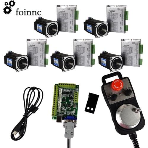 New CNC Kit Mach3 Motion Control System Kit USB 556 stepper motor driver 3nm nema23 stepper motor emergency stop handwheel