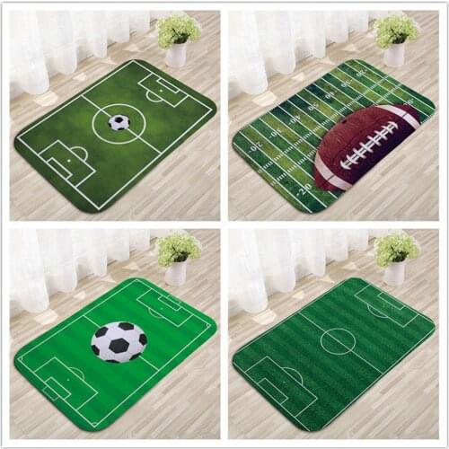 NEW Creative 3D Printing Football Exercise Mat Field Hallway Carpet for Bedroom Living Room Kitchen Bathroom Anti-Slip Floor Mat