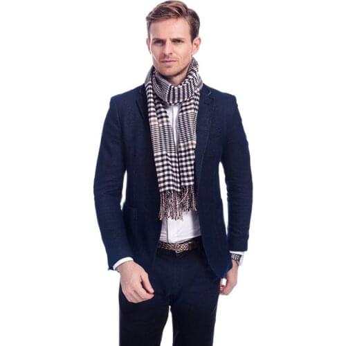 Brand New Mens Warm Soft Cashmere wool plaid TARTAN SCARF Checked Scarf Bordeaux A3A17738