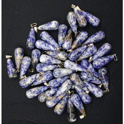 Wholesale 50pcs/lot fashion natural Sodalite stone long drop shape charms pendants for jewelry accessories making free shipping