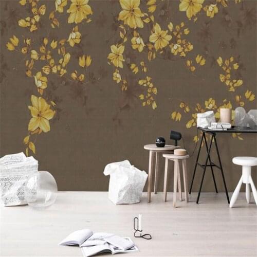 Custom 3D wallpaper mural retro nostalgic hand-painted lily flower flower background wall luxury decoration wallpaper