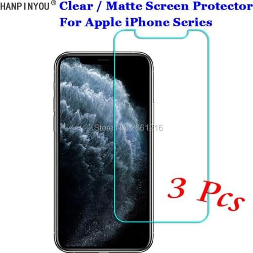 3 Pcs For iPhone 12 11 Pro XS Max XR X 8 7 6S Plus HD Clear /Anti-Glare Matte Front Screen Protector Touch Film Protection Skin