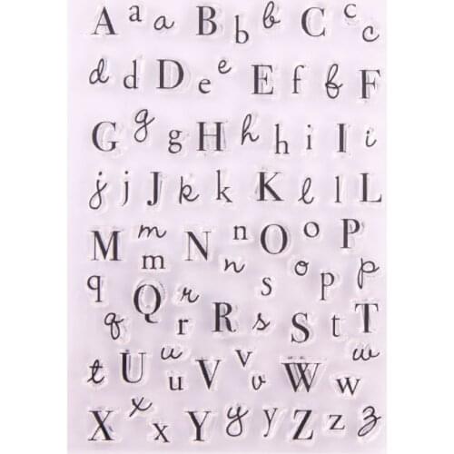 Clear Stamps Uppercase and Lowercase Letters Transparent Silicone Seals for DIY Scrapbooking Card Making