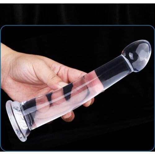 Suction Cup Transparent Dildo Anal Plug Sex Toys Male Anal Expander Backyard Vaginal Masturbation Crystal Anal Strip Penis Pant