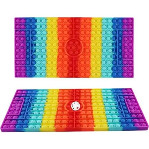 Silicone Football Field Chessboard Push Bubble Sensory Toy Anti-stress Relaxing Toy Autism Toys for Parent-Child Time Kids Gifts