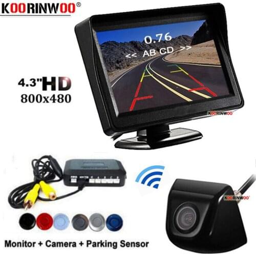 Koorinwoo Electromagnetic Parking sensor Car Wireless Bumper Parkronics Rear View camera Alert Backlight Jalousie Black/white
