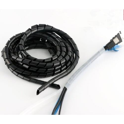 Spiral Cable Protector Winder Wire Line Organizer Wrap Tube Protection Winding Cabel Winder PC Cord Management Sleeve Hose RoHS