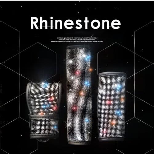 Rhinestone Diamond Car Safety Belt Cover Seat Shoulder Pad for Women Girls Car Styling Crystal Seat belt Handbrake Cover
