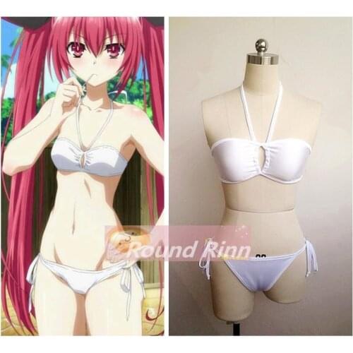 Date A Live Kotori Itsuka Cosplay White Swimwear Lace Up Bikini Anime Custom Made Swimsuit