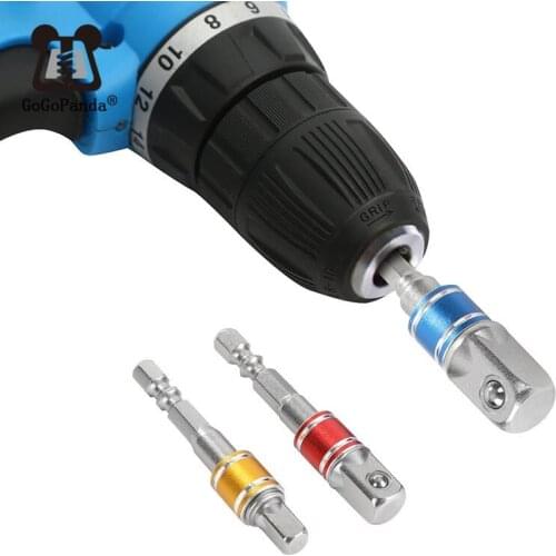 3 Pieces Steel Ball Joint Rod Hexagonal Shank Drill Square Transformation Extension Rod 1/2 3/8 1/4 Electric Tool Accessories