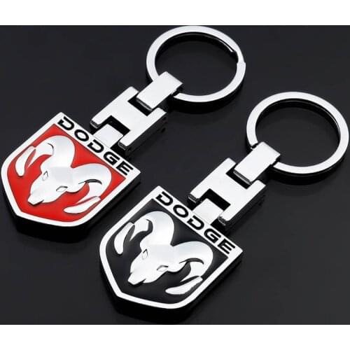 1PCS Car Accessories Metal Car Emblem Keychain Key Chain Key Rings For Dodge Ram 1500 2500 3500 2010 Challenger Avenger SXT