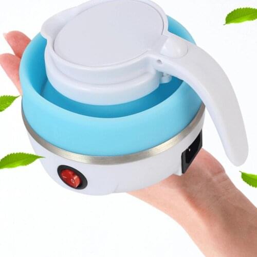 1L Electric Kettle Coffee Pot Foldable Space-saving ABS Camping Home Travel Outdoor Heating Hot Water Tea Kettle Cup