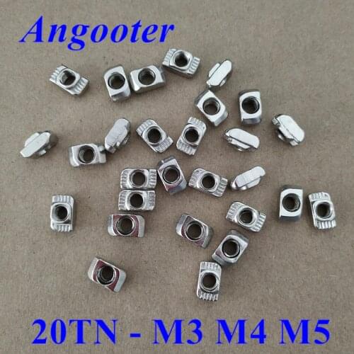 500pcs M3 M4 M5 T Hammer Nuts hammer Head Fasten Sliding Nut Nickel Plated for 2020 Aluminum Profile Extrusion
