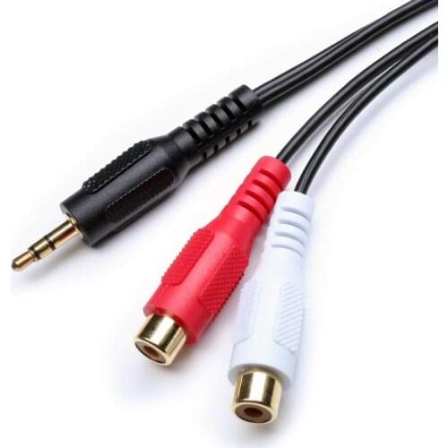 LBSC 3.5mm Jack to 2 x RCA Phono Audio Stereo Cable M/F and F/M 2 RCA Cable 1m
