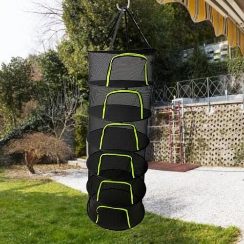 Layers Drying Net For Herbs Hanging Basket Folding Dry Rack Herb Drying Net Dryer Bag Mesh For Flowers Buds Plants Organizer