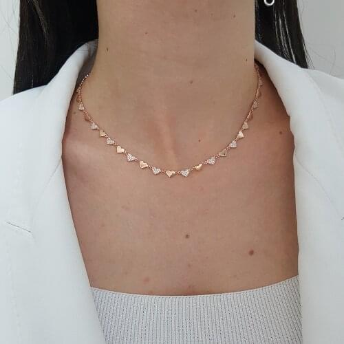 NEW Trendy 925 Silver Turkish Jewelry Zircon Fashion Love Heart Valentine Necklace For Women Minimalist Style Luxury Designer