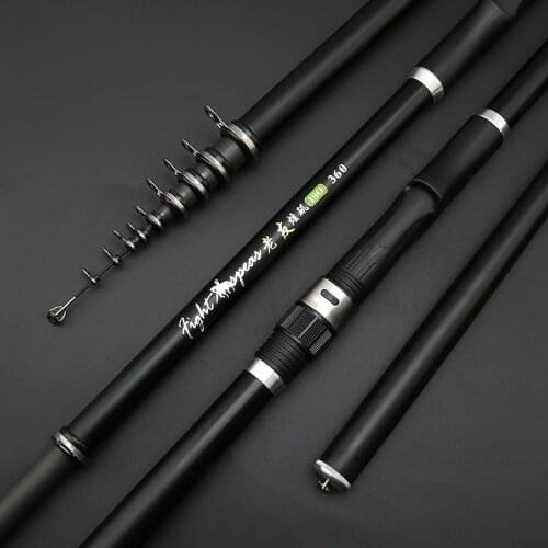 2020 New Telescopic Rock Fishing Rod Spinning Rod Carbon Ultralight Hard Portable 2.4m 3.6m 4.5m 5.4m 6.3m 7.2m Carp Sea Rod