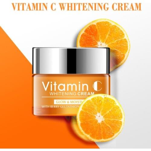 50ml Vitamin C Whitening Facial Cream Repair Fade Freckles Remove Dark Spots Melanin Remover Brightening Face Cream