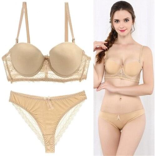 Sexy Womens Underwear Set Green Brassiere Women Lingerie Set Lace Push up Bra Panties Sets Deep V Plunge Lingerie Femme Sexy