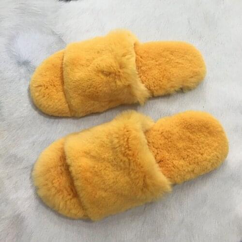 Hot Summer Womens Slippers Simple And Atmospheric Fur Slippers Selected High-Quality Rabbit Fur Design Logo Can Be Customized