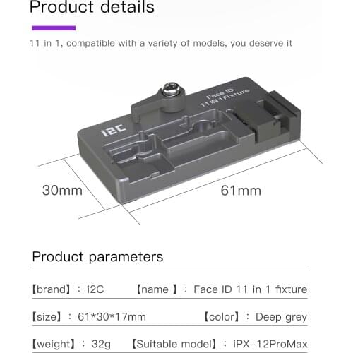 I2C Face Dot Matrix Repair Fixture for IPhone X-11pro Max Dot Matrix Face ID Test Repair BGA Reballing Planting Platform Jig