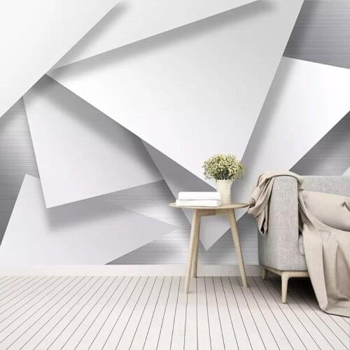 Custom Self-Adhesive Waterproof Canvas Mural Wallpaper 3D Stereo Modern Simple Abstract Geometry Living Room TV Sofa 3D Stickers
