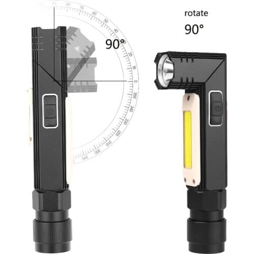 LED Working Light Magnitic Lanterna 5 Modes Torch Flashlight Tactical Super Bright 90 Degree Rotary Emergency Lamp Camping Lamp