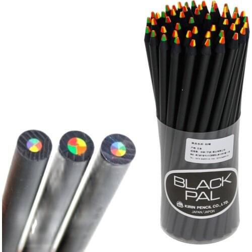Japan rainbow pencils multi-color four-color pencil or seven-color graffiti painting pencil for students 6pcs/lot