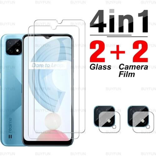 4in1 Tempered Glass ​For Realme C21 6.5'' Scratch resistant Screen Protector for oppo reamle realmi c11 c20 c12 c25 camera ​film
