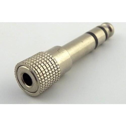 100pcs 6.35mm 1/4" Male Stereo to 3.5mm Female Headphone Audio Adapter Converter Nickel