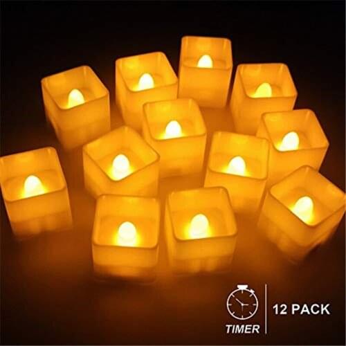 12pcs Creative LED Candle warm white Lamp Simulation Color Flame Tea Light Home Wedding Birthday Party Decoration