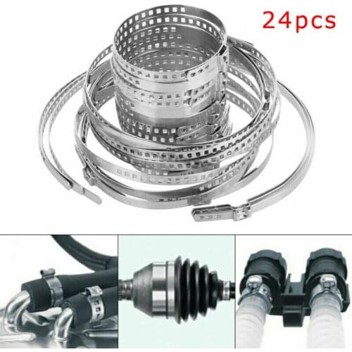 24pcs Car Auto CV Boot Clamps Adjustable Stainless Steel Drive Shaft Axle Joint-Clip For Attaching Rubber CV Joint Boots