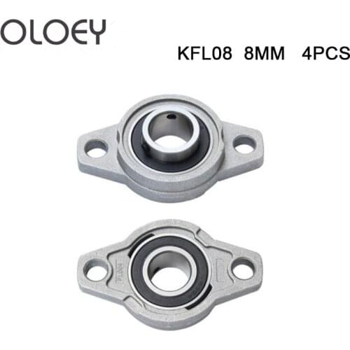 4PCS High Quality KFL08 8mm Black Oxide Pillow Block Rhombic Bearing Insert Linear Bearing Shaft Support CNC Part Zinc Alloy
