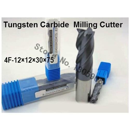 4F-12*12*30*75,HRC50,Spiral Bit Milling Tools Carbide CNC flat End mills Router bits , the lathe tool,boring bar,cnc,machine