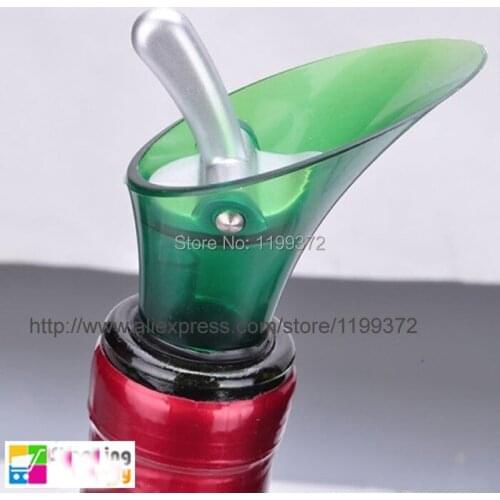 500pcs White Red Wine Aerator Plug Cap Bottle Pourer Pour with Silicone Seal Stopper Funnel Shutoff Green Color 20151220