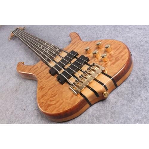 2019 New + Factory + 6 strings S logo Kevin Shi bass guitar bolt-on Kevin Shi bass 9V battery pickup 5 pieces neck and body bass