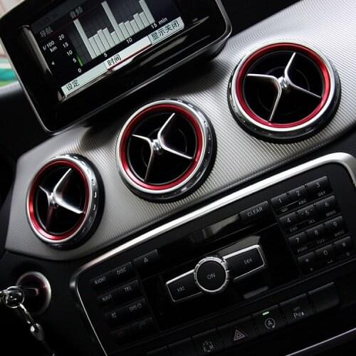 Angelguoguo Aluminium alloy Instrument panel Air outlet decoration ring For Mercedes Benz A/B/GLA/CLA Class