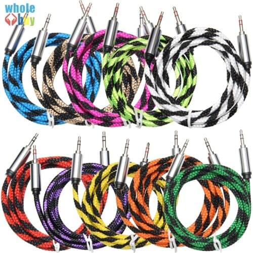 300pcs/lot 1.5m Snake Pattern Style AUX Audio Cable Cord Male To Male Kabel Gold Plug Car Aux Cord for Iphone Samsung Durable