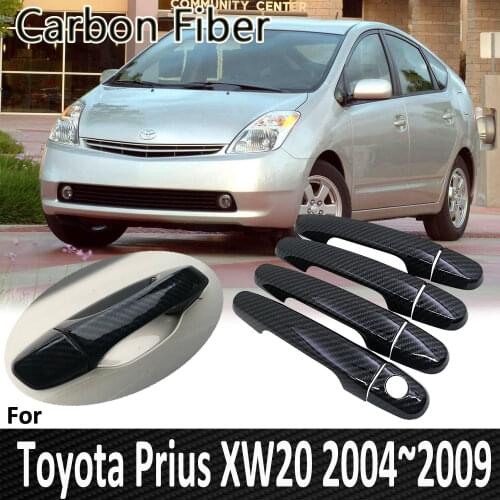 Black Carbon Fiber for Toyota Prius XW20 Touring 2004 2005 2006 2007 2008 2009 Auto Door Handle Cover Sticker Car Accessories