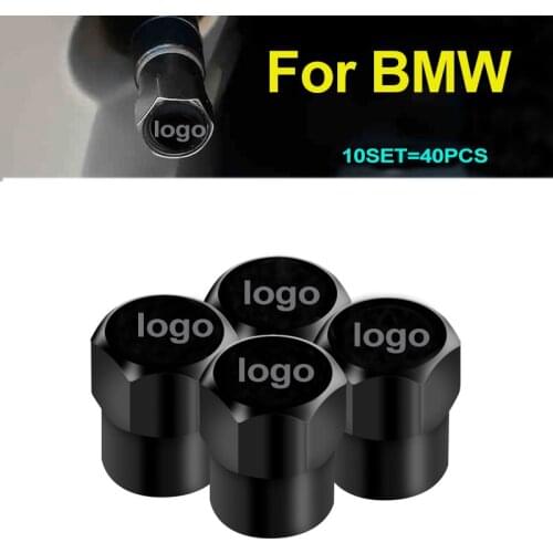 40Pcs Black Auto 6 Corners Car Styling Valve Cover Valve Stems & Caps Tire for E60 E90 F10 F30 F15 E91 E92 E93 F02 E63 E64