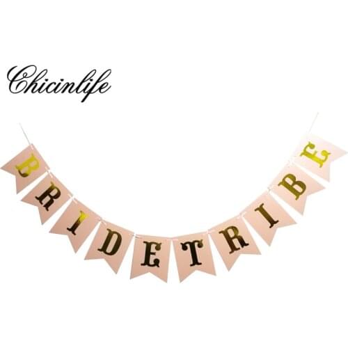 Chicinlife 1set tribe bride Wedding Signs Banner Bunting Bachelorette Hen Party Photo Booth Props Garland wedding decoration