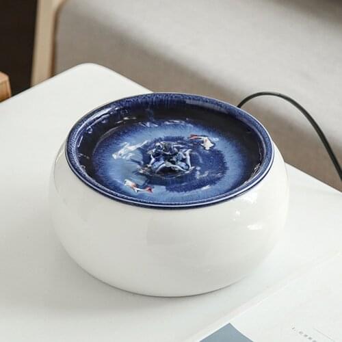 Home Pet Supplies Ceramic Automatic Circulation USB Mute Cat Water Dispenser Multi-layer Filter Dog Automatic Feeder Puppy Bowl