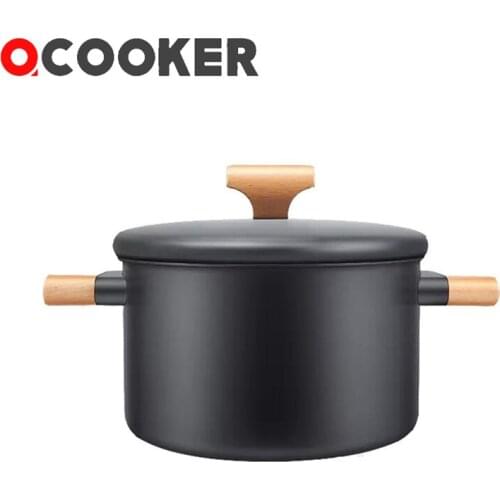 OCOOKER 3.7L Uncoated Iron Soup Pot Top Quality Nonstick Cooking Pan Kitchen Saucepan For Gas Stove & Induction Cook Kitchen