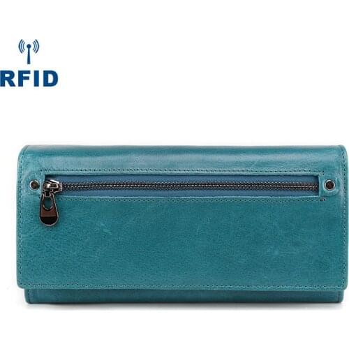 Genuine Leather Women Wallets Women Purses Fashion Long Zipper Womens Wallet Money Coin Holder Female Long Purse Female Purse