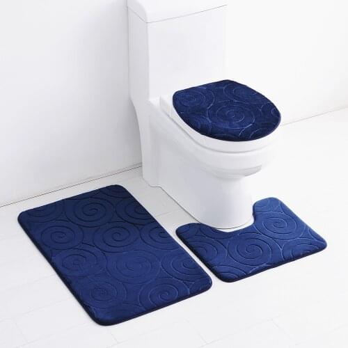 1 set bath mat bathroom set bathroom carpet bathroom rug set Toilet carpet three piece set Anti skid foot pad at cylinder edge