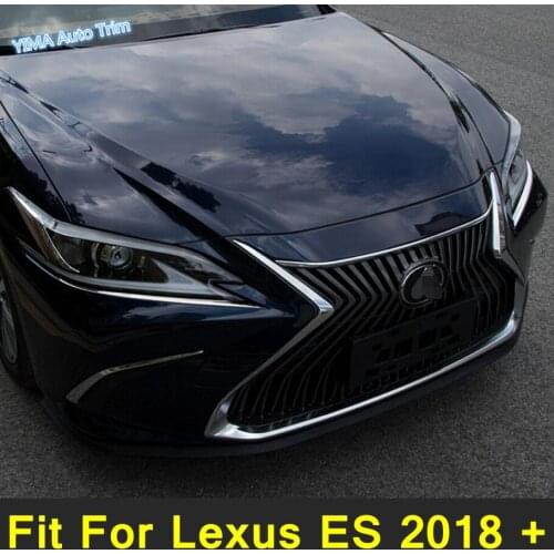 Lapetus Car Styling Front Head Lights Lamp Eyelid Eyebrow Cover Exterior Trim 2 Pcs Stainless Steel For Lexus ES 2018 - 2021